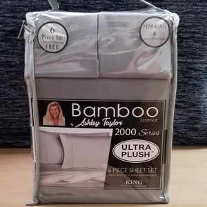 Light Grey Bamboo King Sheet Set NEW